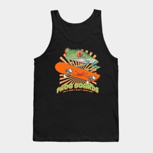 cute and funny red eyed tree frog riding a skateboard having a jumpy bumpy good time tee Tank Top